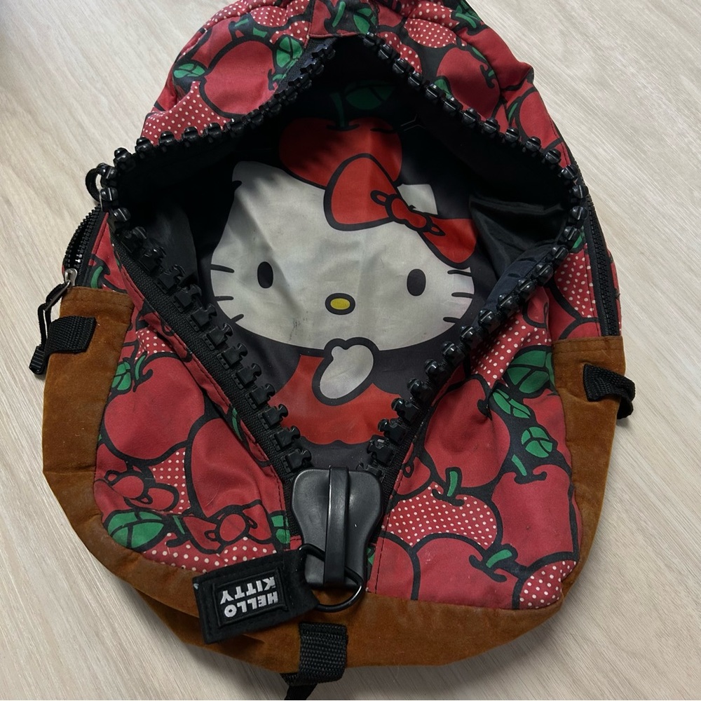 Hello Kitty X Ecomo‎ Red Apple Large Zipper Backpack RARE - Picture 13 of 13